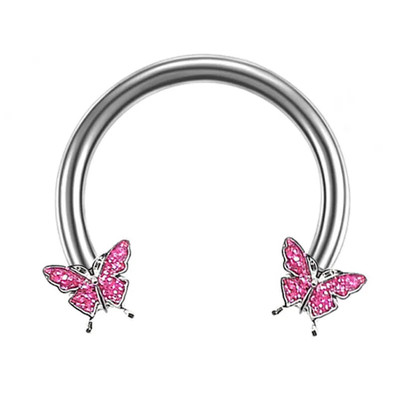 16G Butterfly Multi-Purpose Stainless Steel Septum Piercing Ring