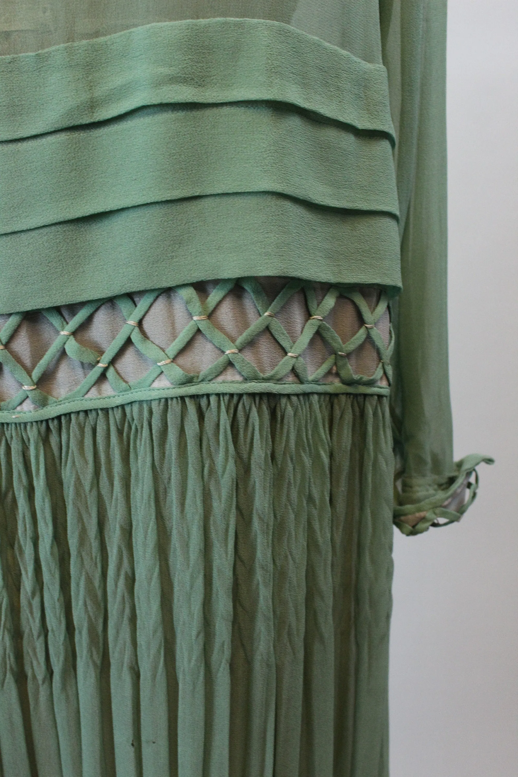 1920s RARE SILK pistachio dress small medium | new fall winter