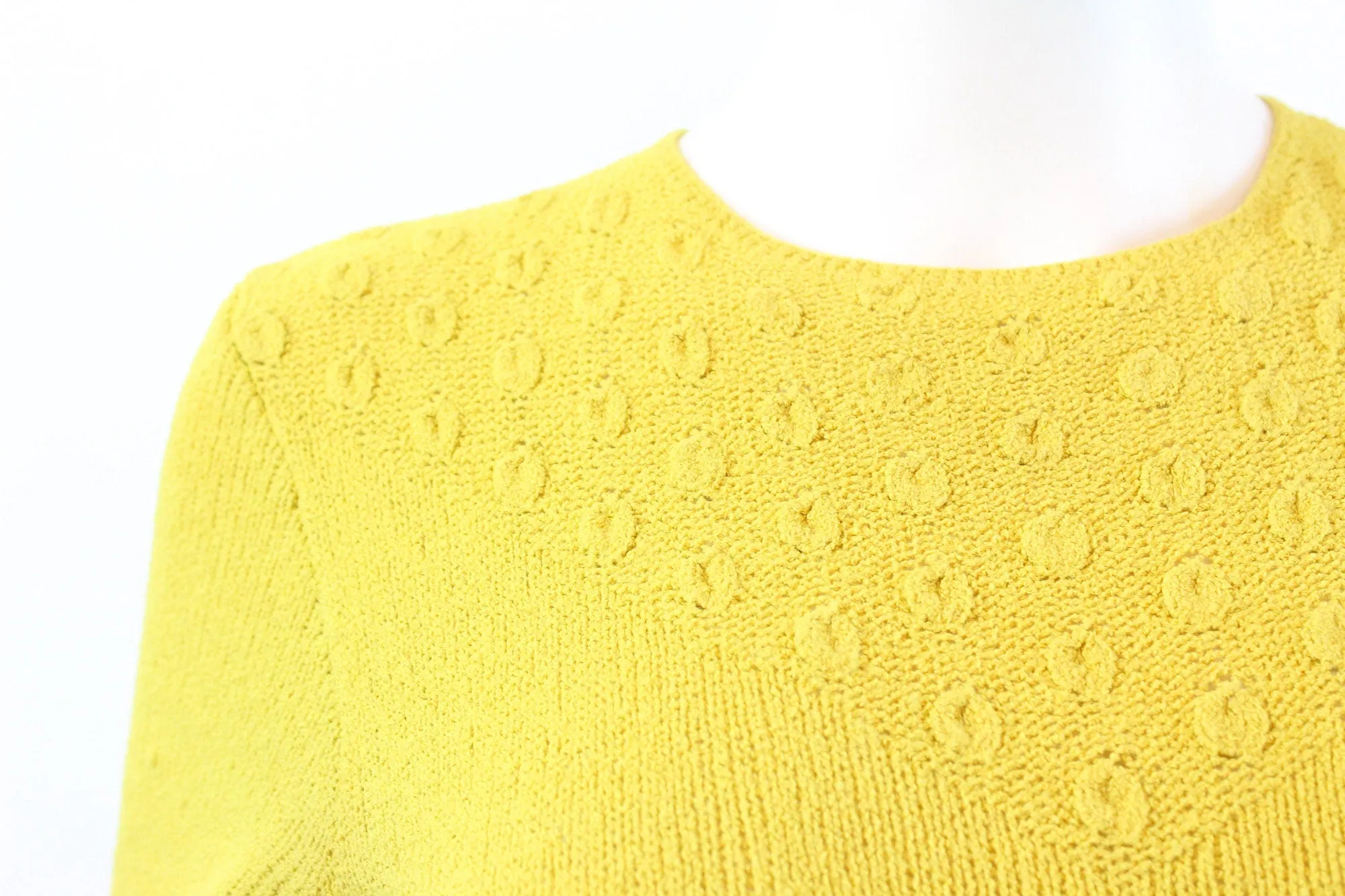 1940s CHARTREUSE knit dress xs small | new fall