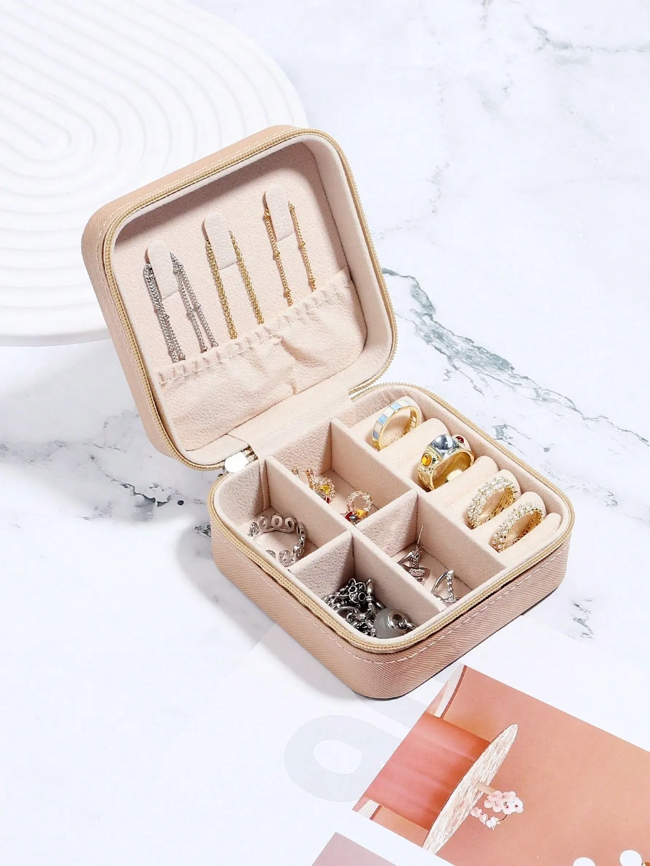 1pc Casual Minimalist Jewelry Box For Women For Jewelry Storage