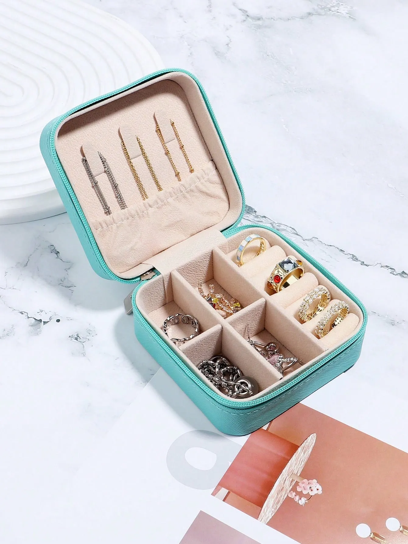 1pc Casual Minimalist Jewelry Box For Women For Jewelry Storage