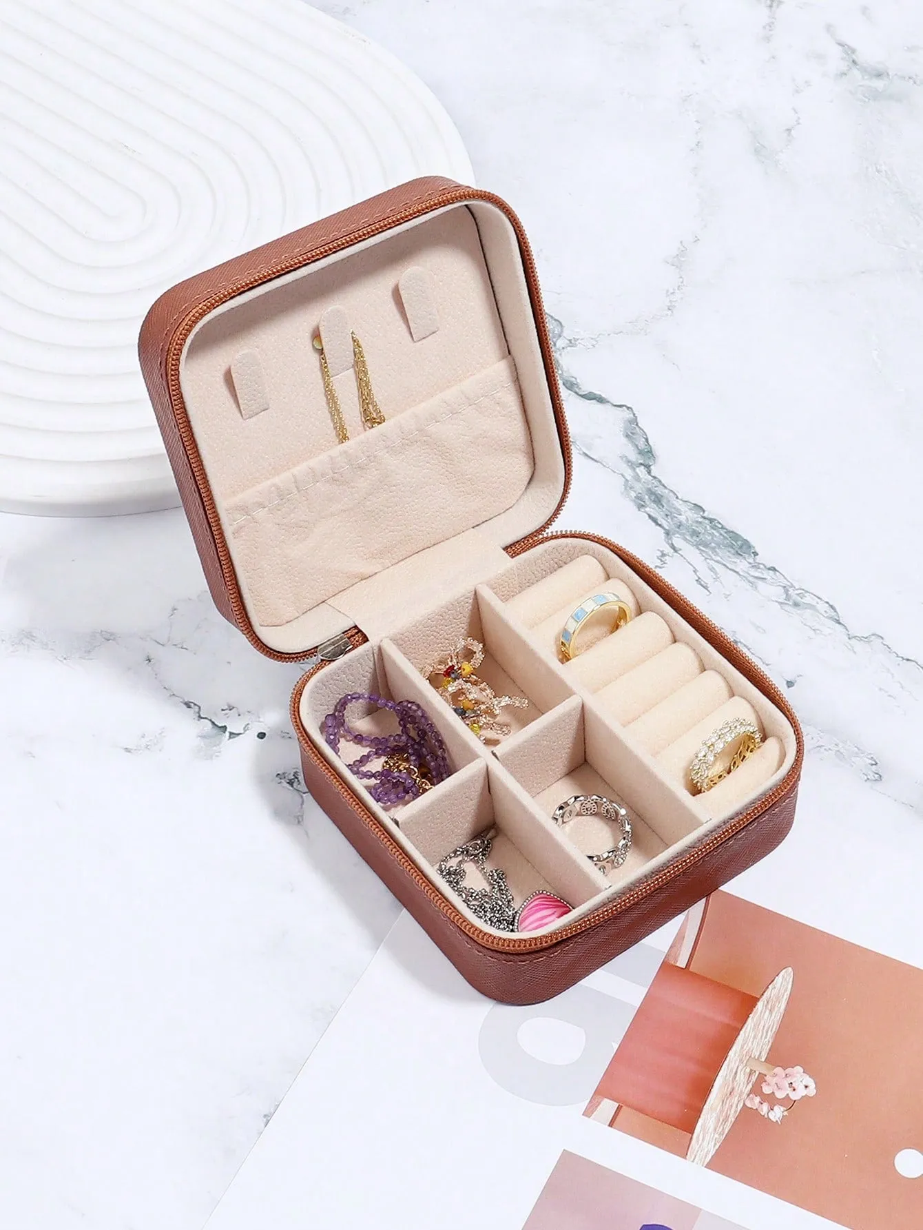 1pc Casual Minimalist Jewelry Box For Women For Jewelry Storage