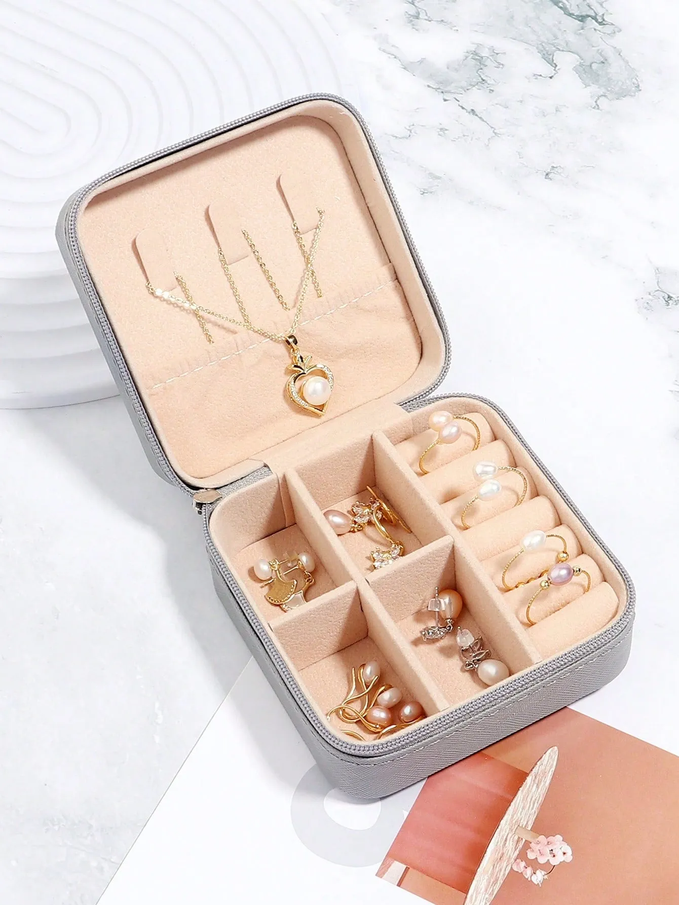 1pc Casual Minimalist Jewelry Box For Women For Jewelry Storage