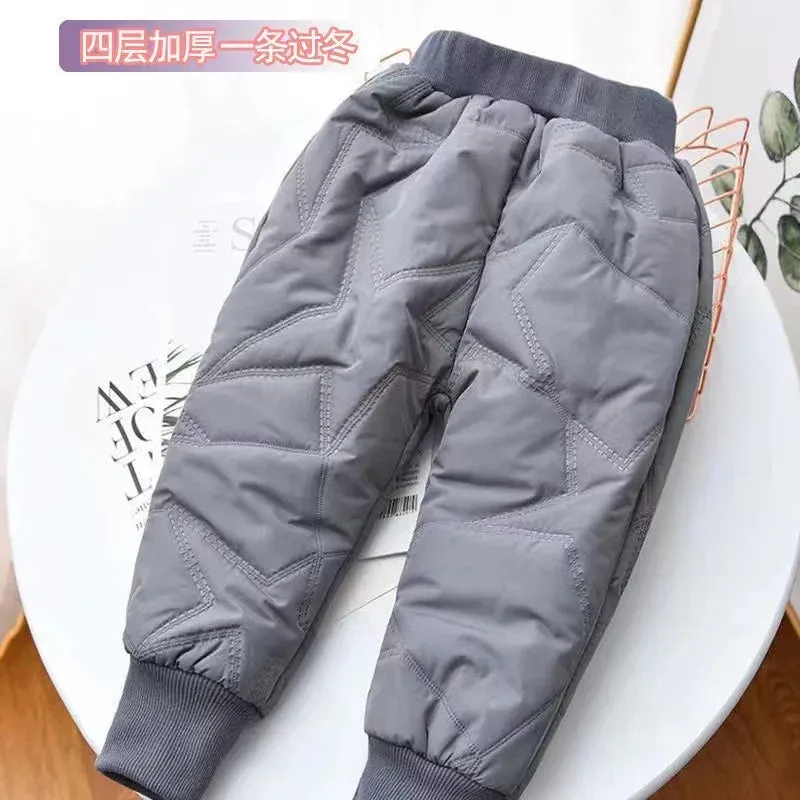 2023 High Quality Thick Warm Winter Jean Thicken Winter Warm Cashmere Jeans Boys  Kids Trousers Children Pants 1-6Y