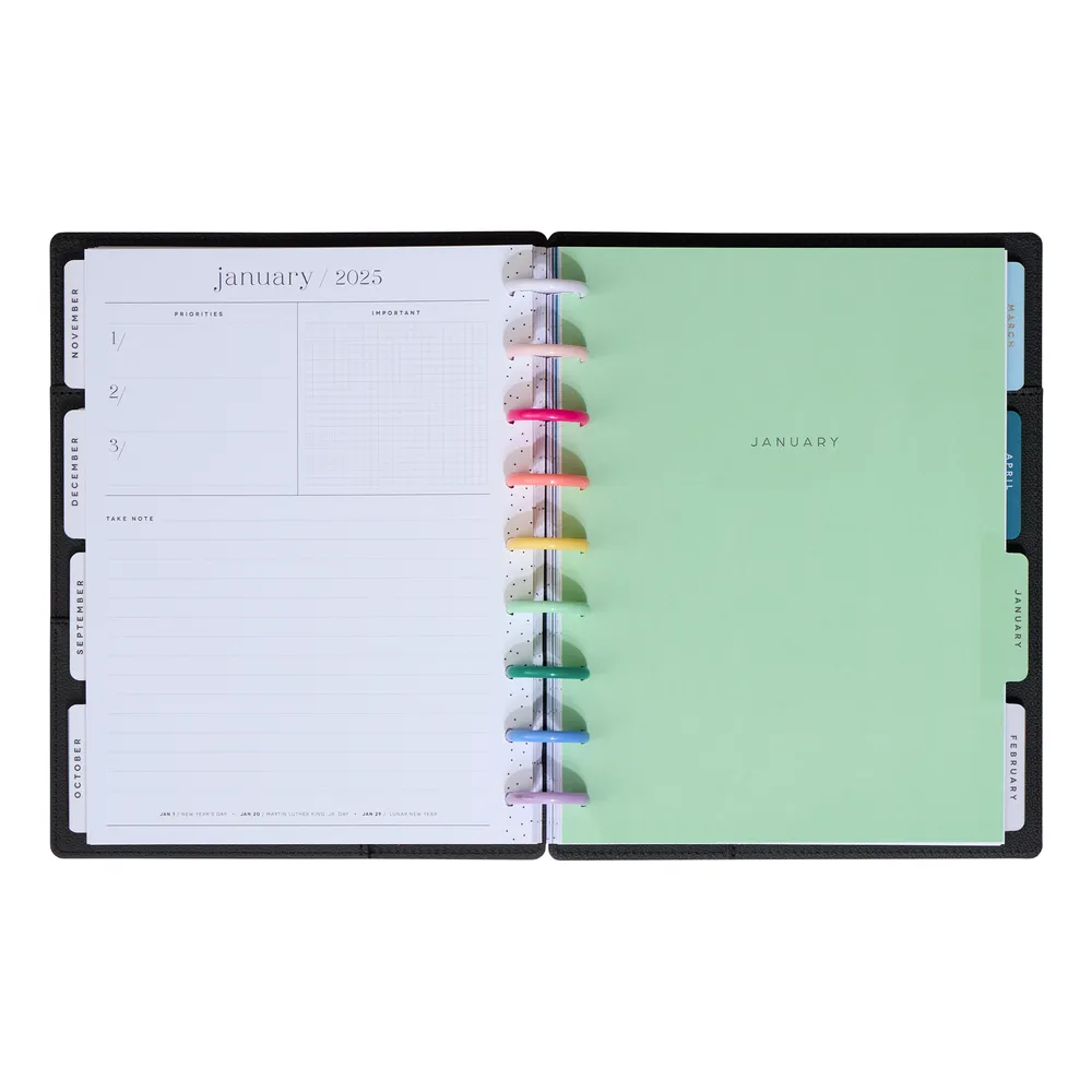 2024 DELUXE Midnight Cover Happy Planner - Classic Dashboard Layout - 12 Months