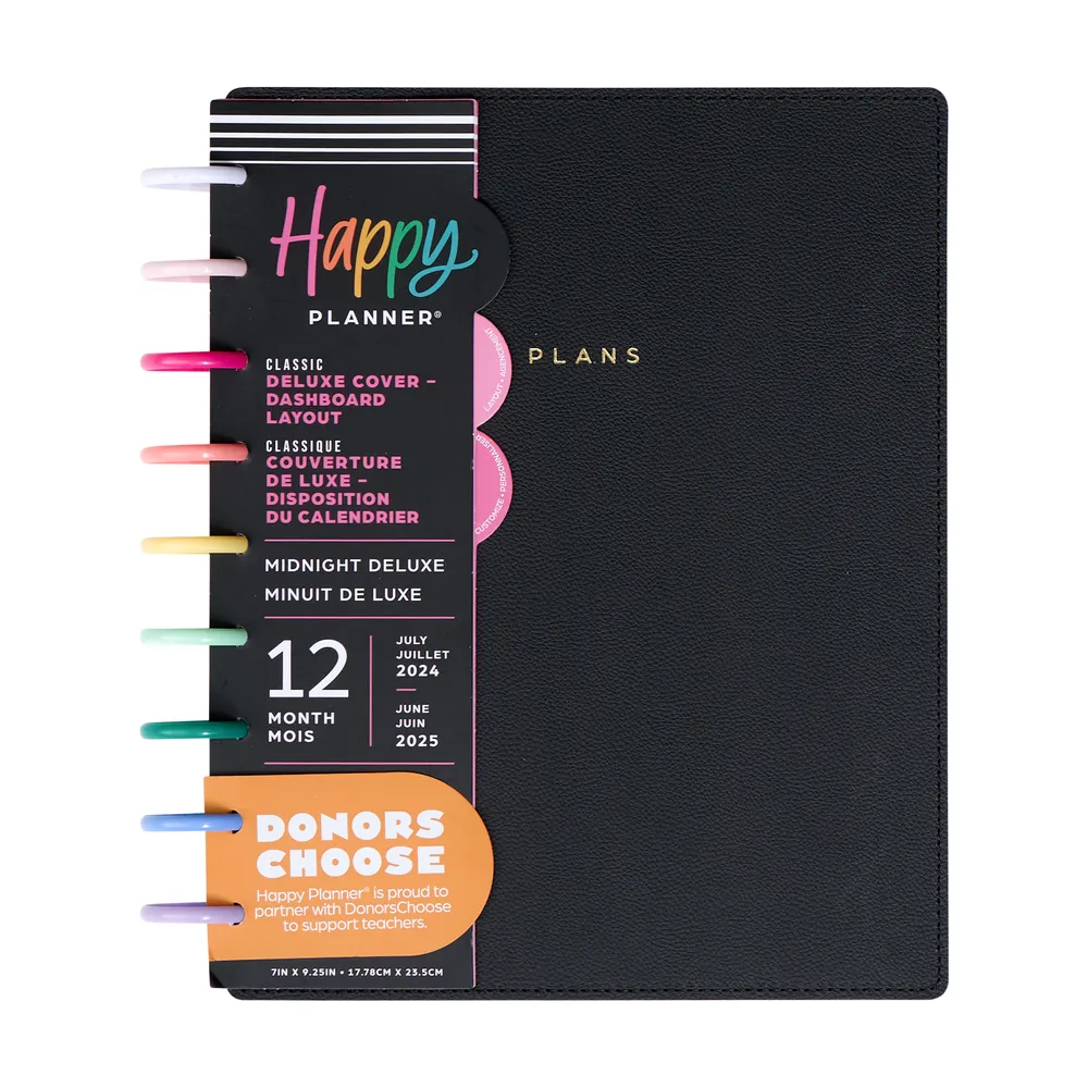 2024 DELUXE Midnight Cover Happy Planner - Classic Dashboard Layout - 12 Months