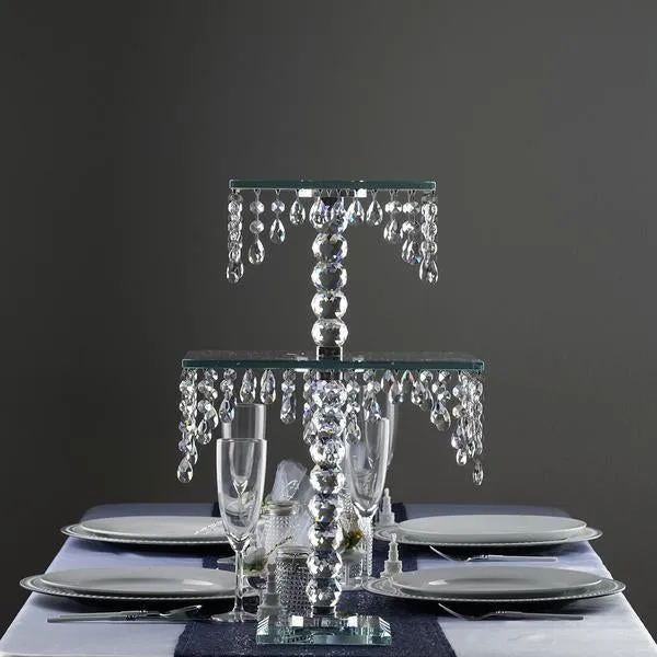 21" Gemcut Egyption Handcrafted Glass Chandelier Crystal Wedding Cake Riser Stand - 1 PCS