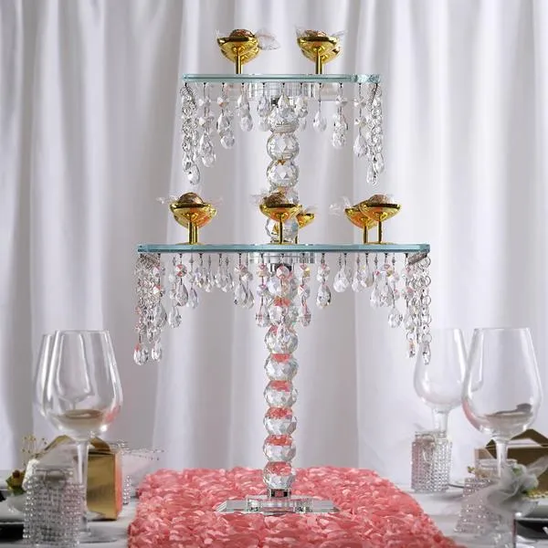 21" Gemcut Egyption Handcrafted Glass Chandelier Crystal Wedding Cake Riser Stand - 1 PCS