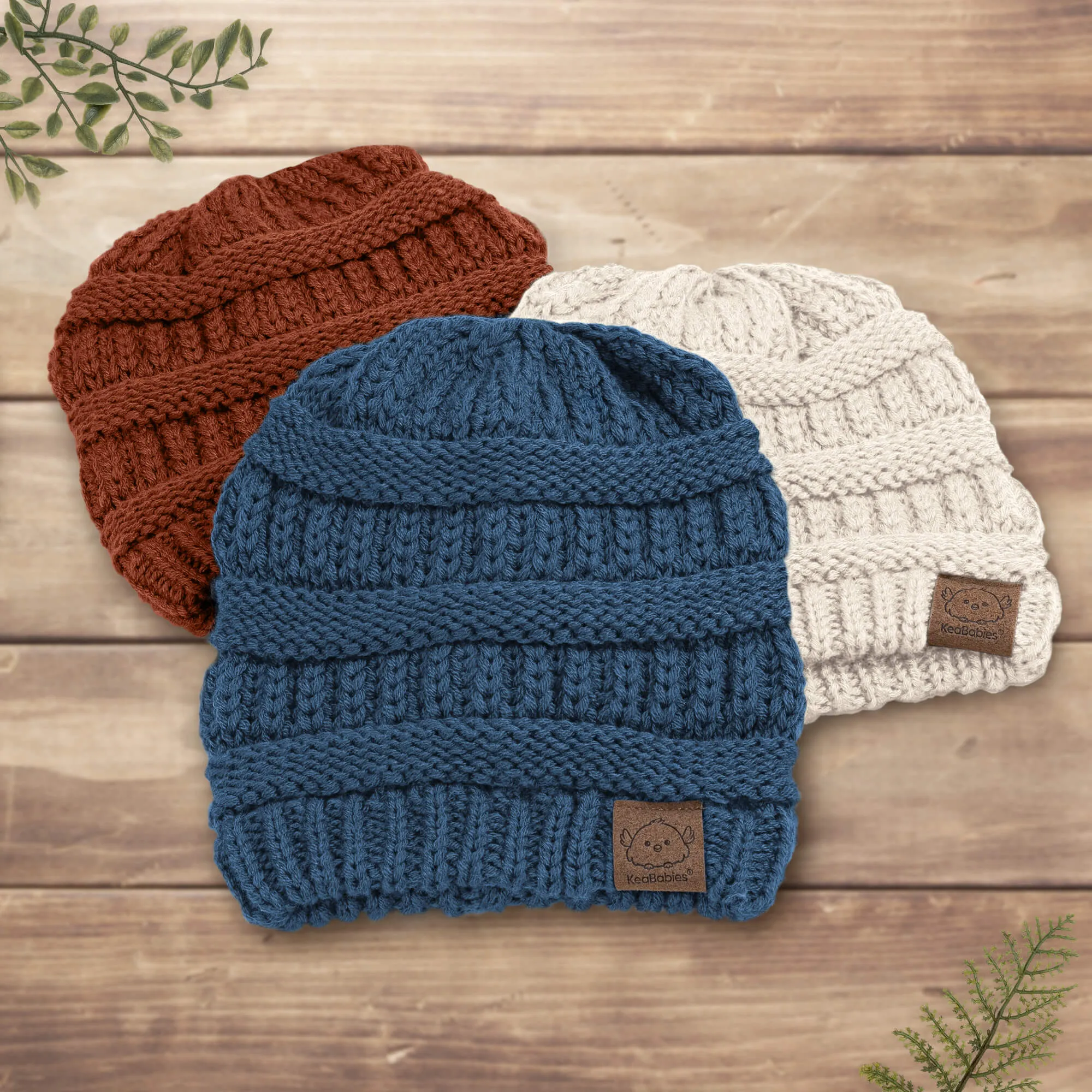 3-Pack Warmzy Baby Beanies (Cobalt, M)