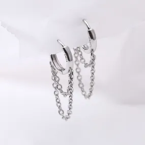 925 Sterling Silver Double Layer Hoop Earrings