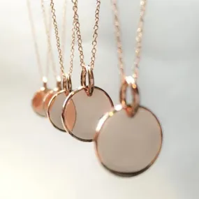 925 Sterling Silver Necklace with Rose Gold Coin