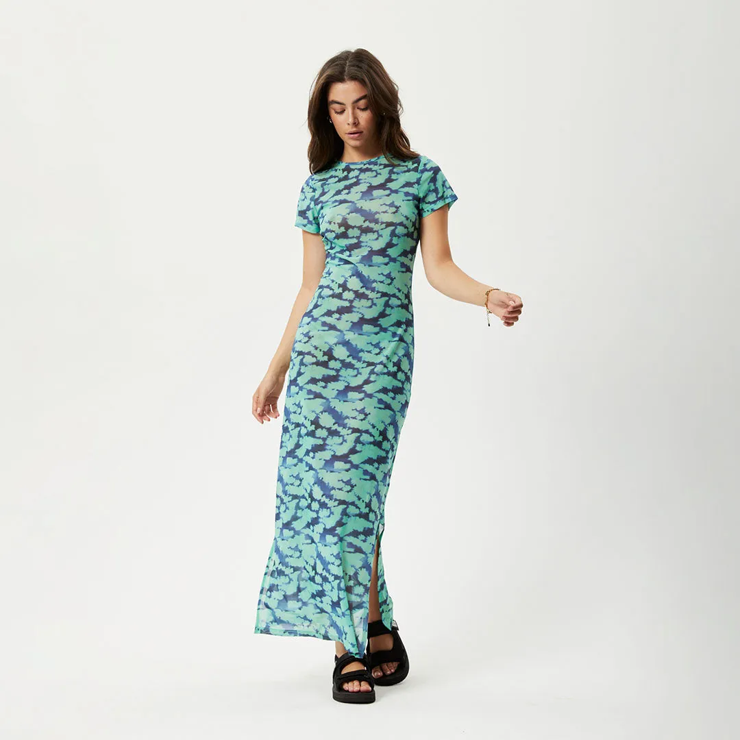 AFENDS Womens Liquid - Sheer Maxi Dress - Jade Floral