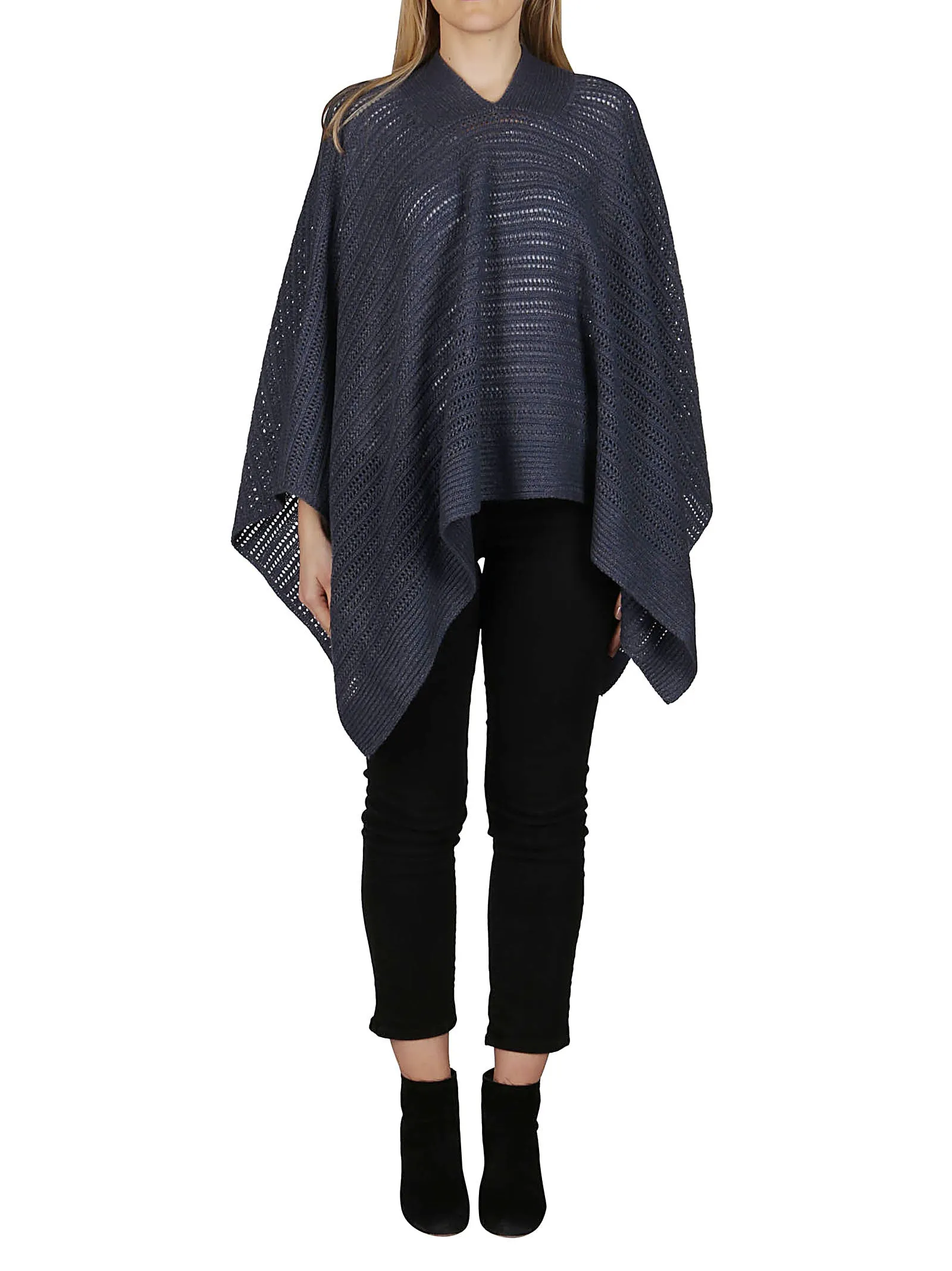 Agnona Knitted V-Neck Poncho