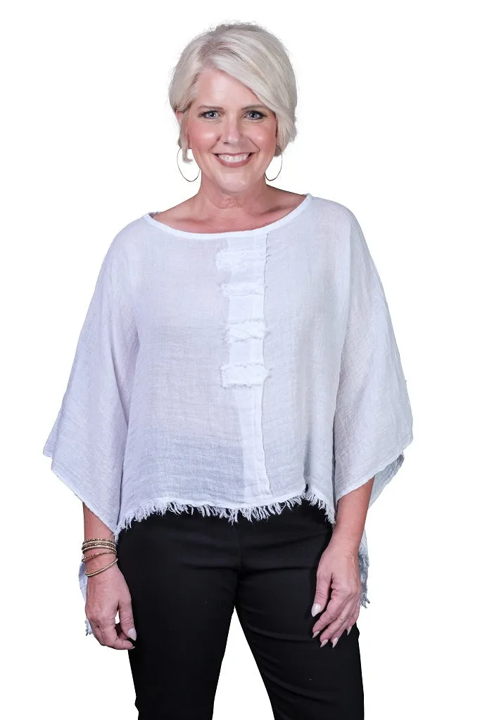 Aiyana Crinkle Linen Patch Top (BQ135)