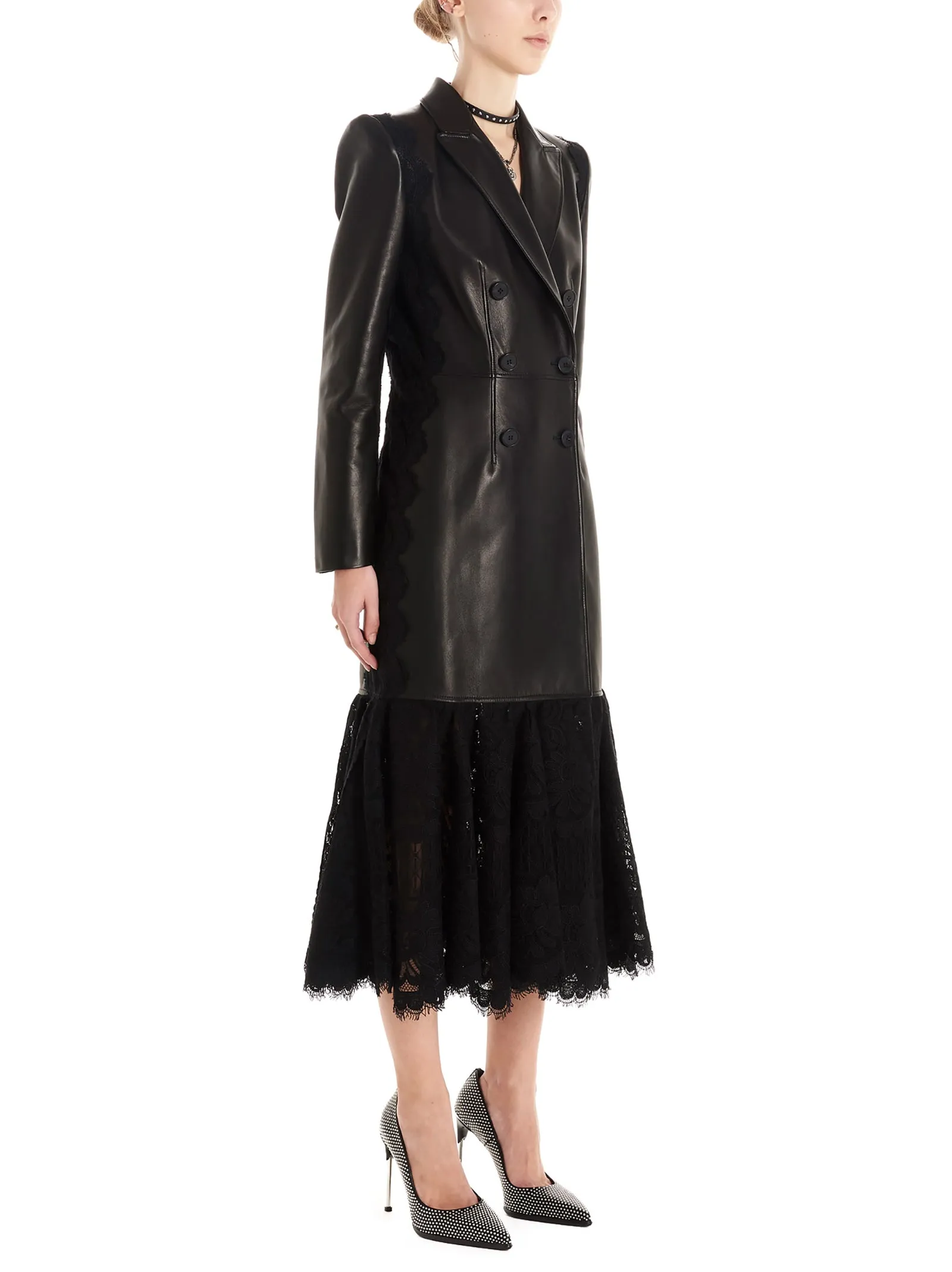 Alexander McQueen Lace Insert Trench Coat