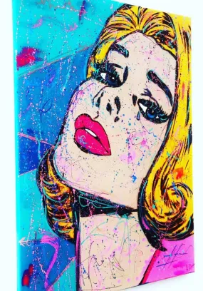 Alina Alieva Original Pop Art Painting Untitled Women Acrylic on Stretched Canvas Signed 50x70