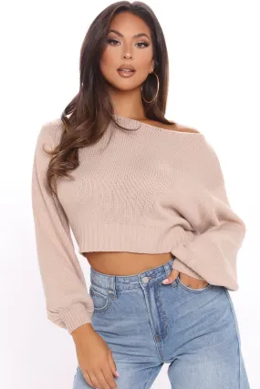 All She Needs Cropped Sweater - Nude