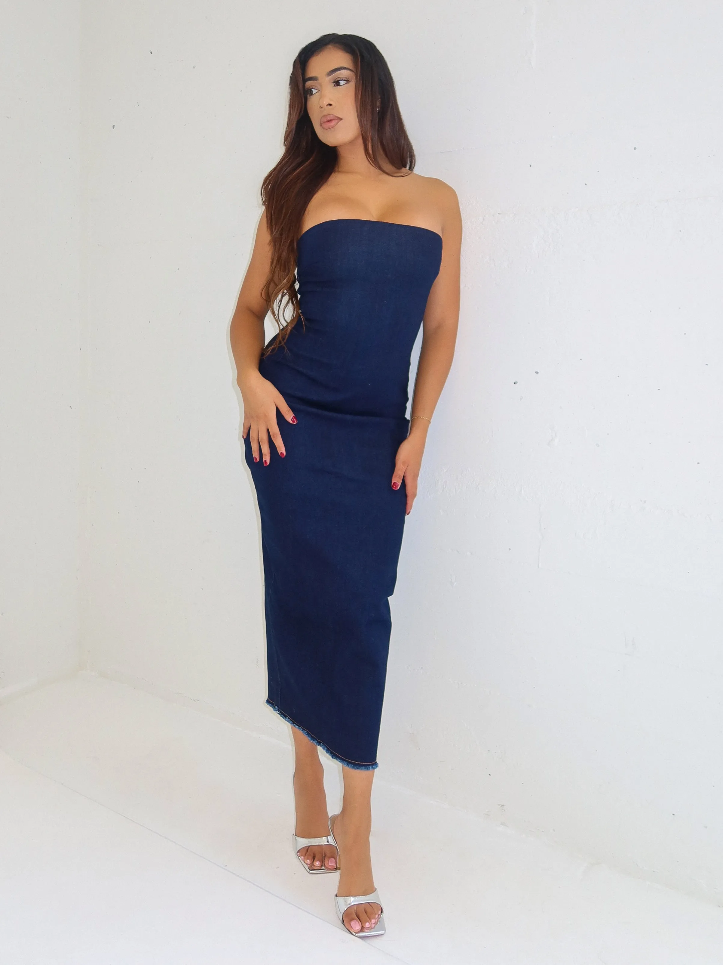 Alondra Denim Dress (Dark Denim)