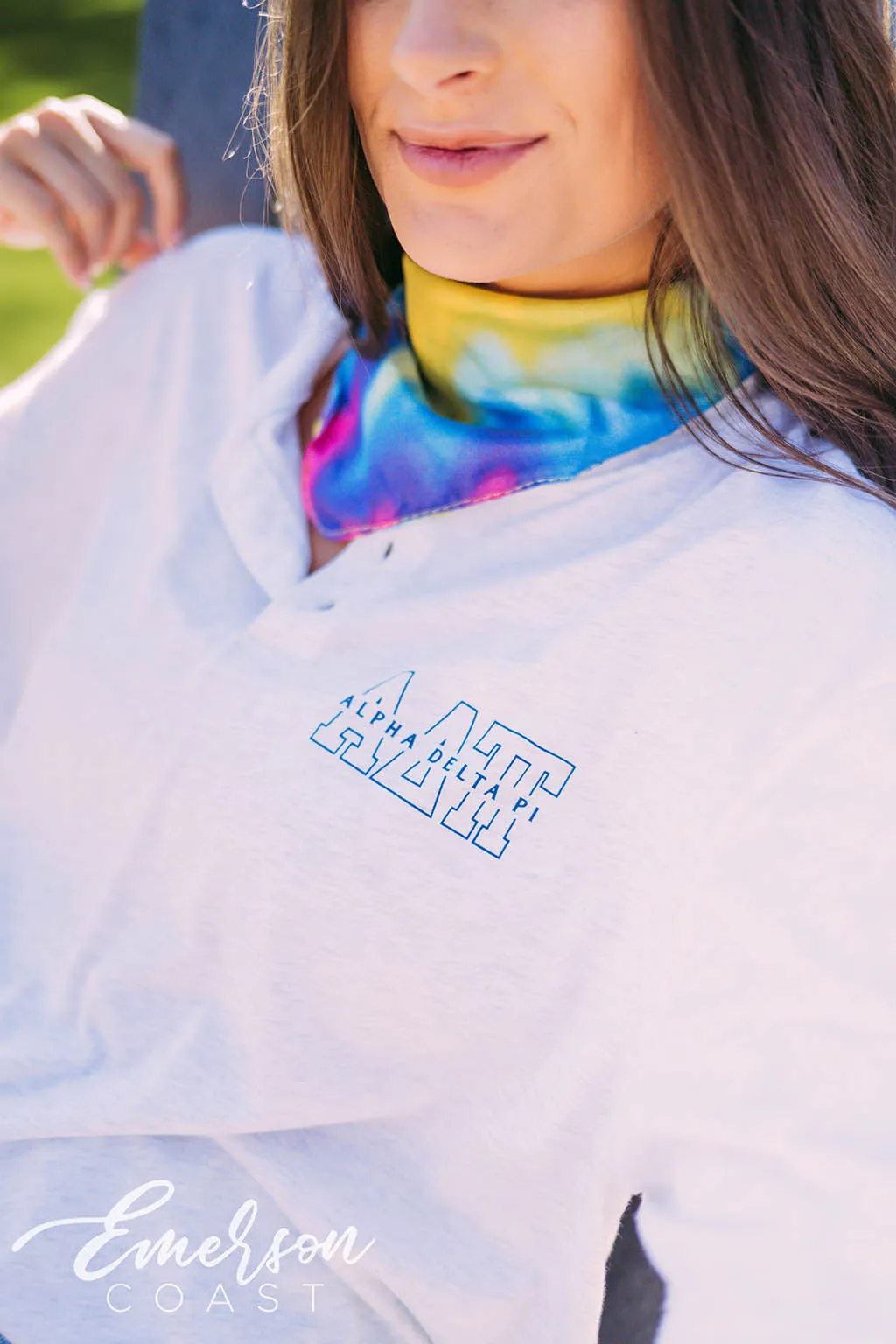 Alpha Delta Pi PR White Henley