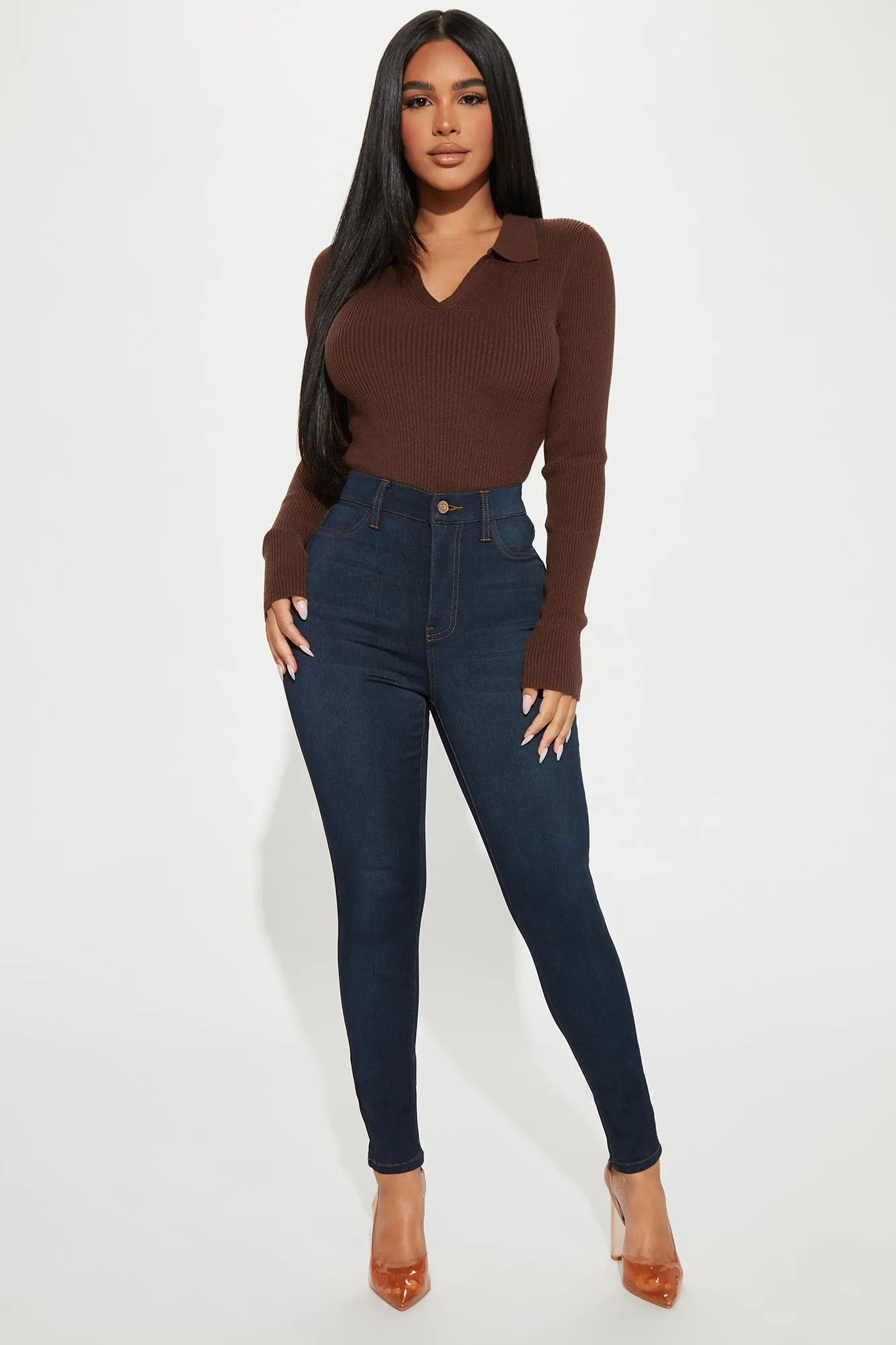 Amber Crop Sweater - Chocolate