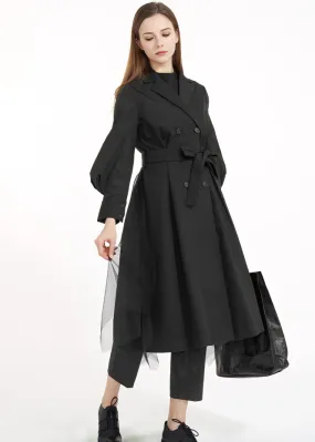 BALLOON SLEEVE LONG TRENCH COAT