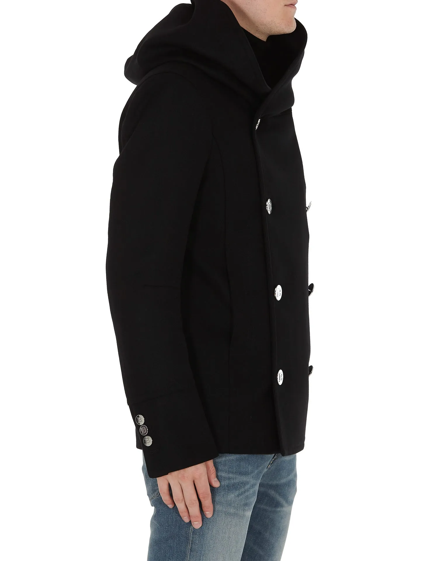 Balmain Button Detailed Peacoat