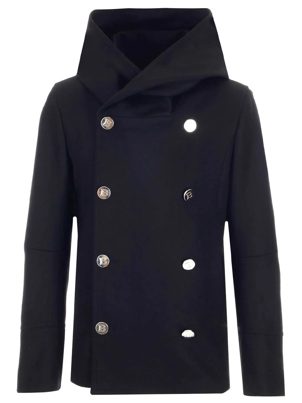 Balmain Button Detailed Peacoat