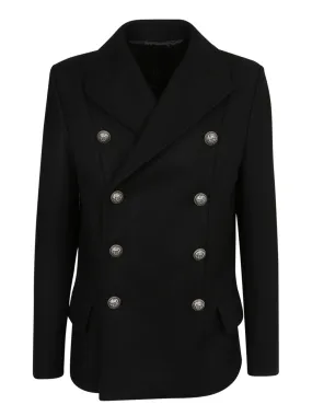 Balmain Double-Breasted Straight Hem Peacoat