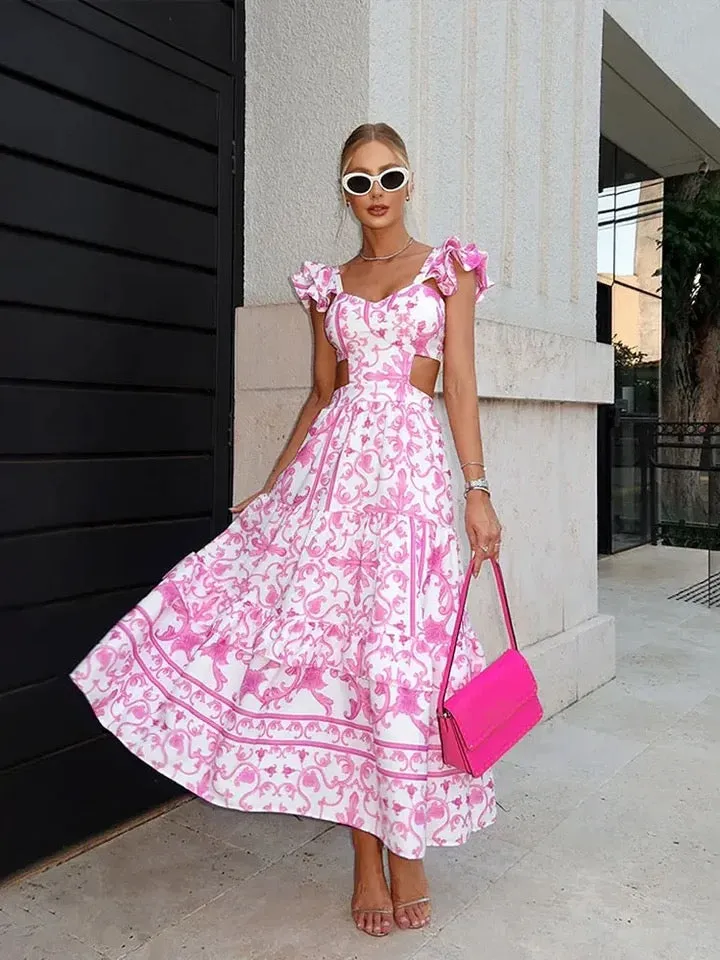 Barbera Vintage Summer Midi in Pink