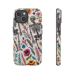 Because nothing says 'I love life' like a skeleton floral cell phone case