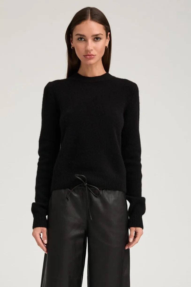 Black Cashmere Crewneck Sweater