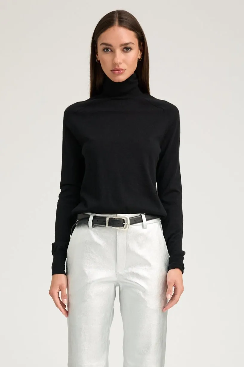 Black Cashmere Turtleneck Sweater