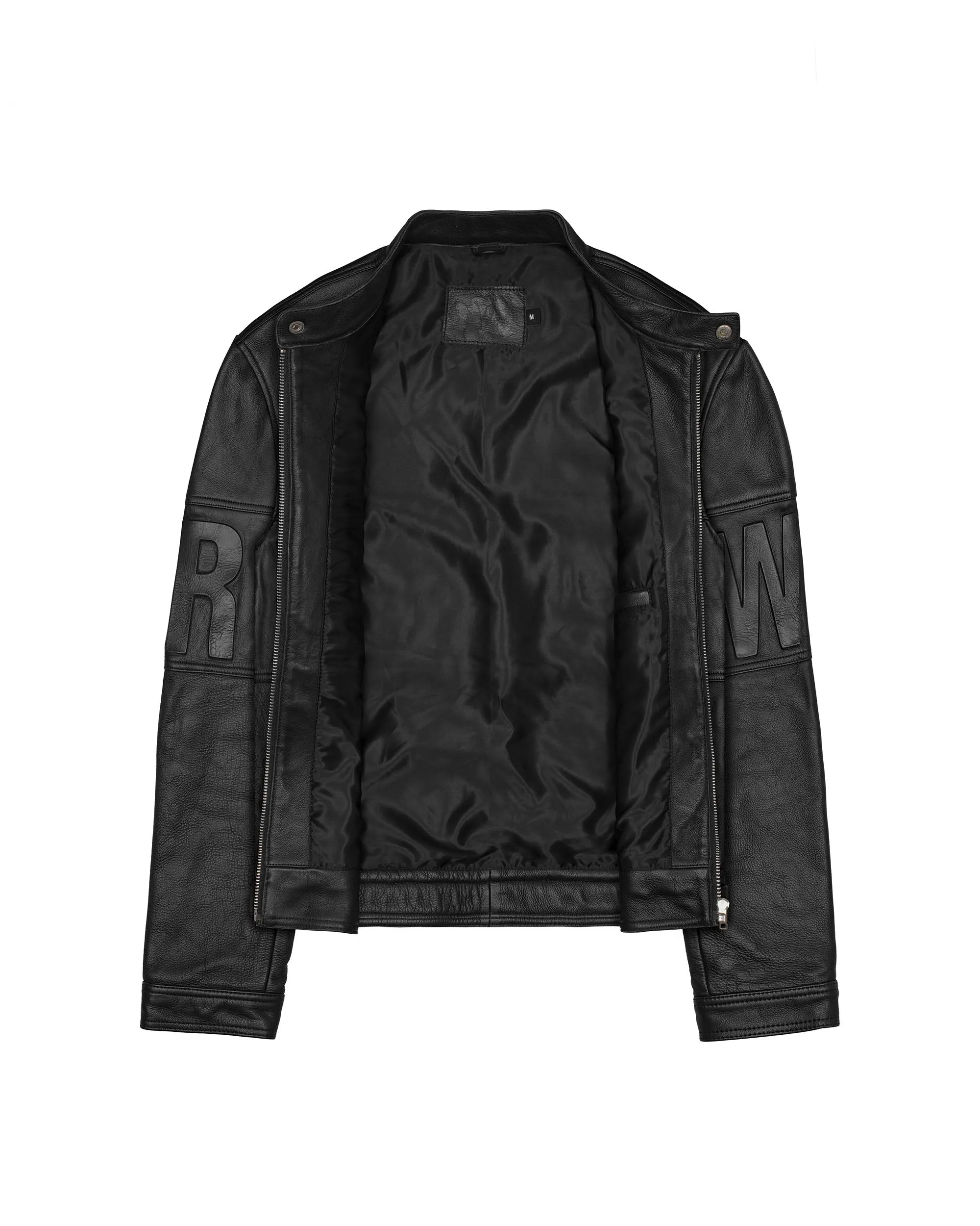 Black Embossed Leather Jacket