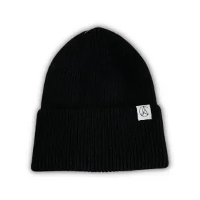 Black Flat Knit Beanie