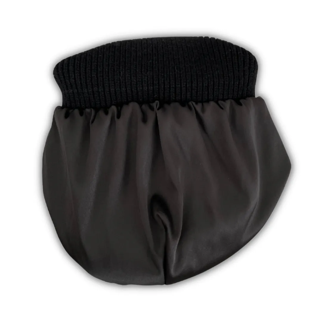 Black Flat Knit Beanie