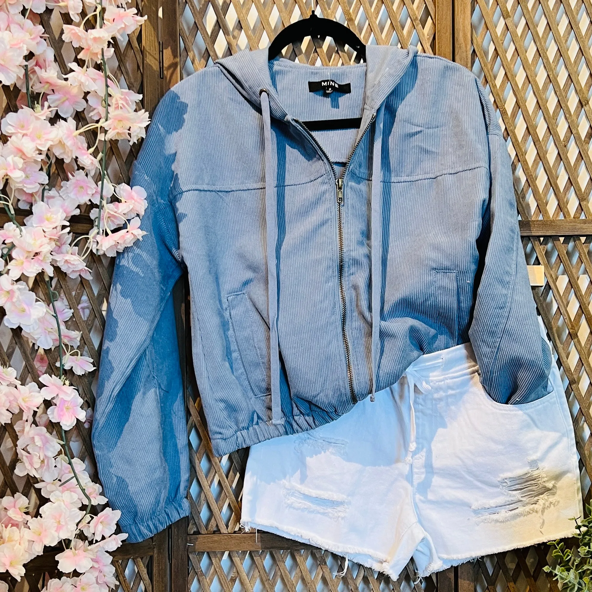 Blue Corduroy Zip Up