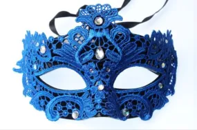 Blue Lace and Gem Mask