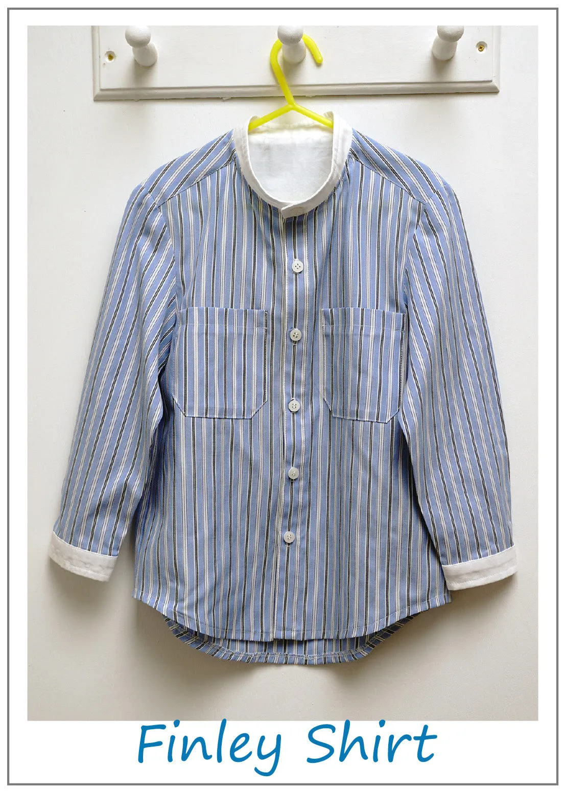 Boy's school shirt, classic shirt sizes 3 to 14 years PDF sewing pattern. FINLEY SHIRT.