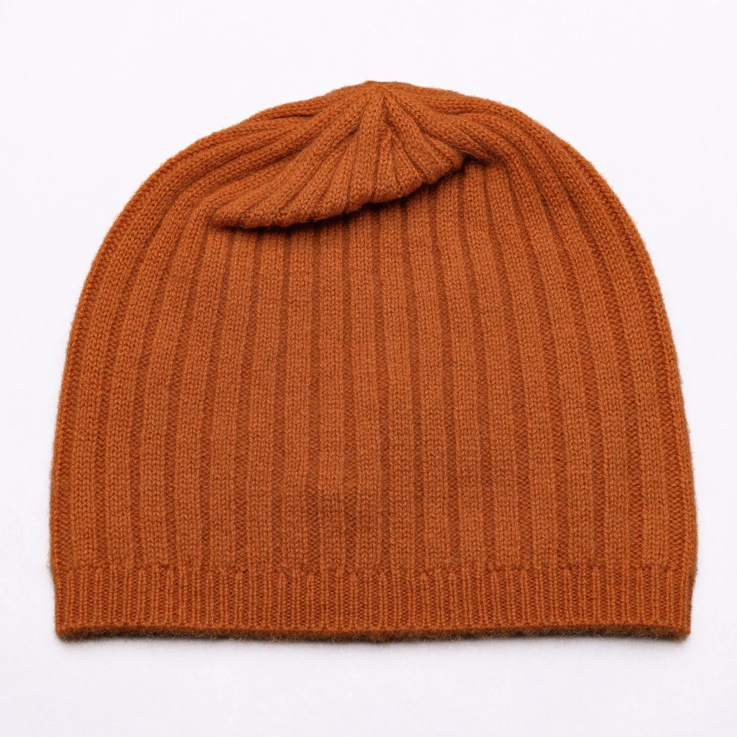 BROOME 100% Pure Cashmere Baby Rib Beanie, Treacle