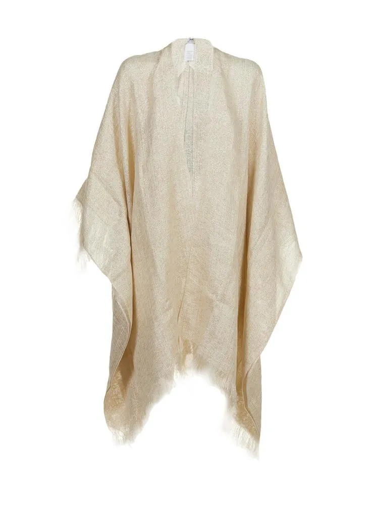 Brunello Cucinelli Feather Embellished Poncho