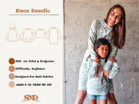 Bundle Knox Raglan Crewneck and Hoodie Digital Sewing Pattern