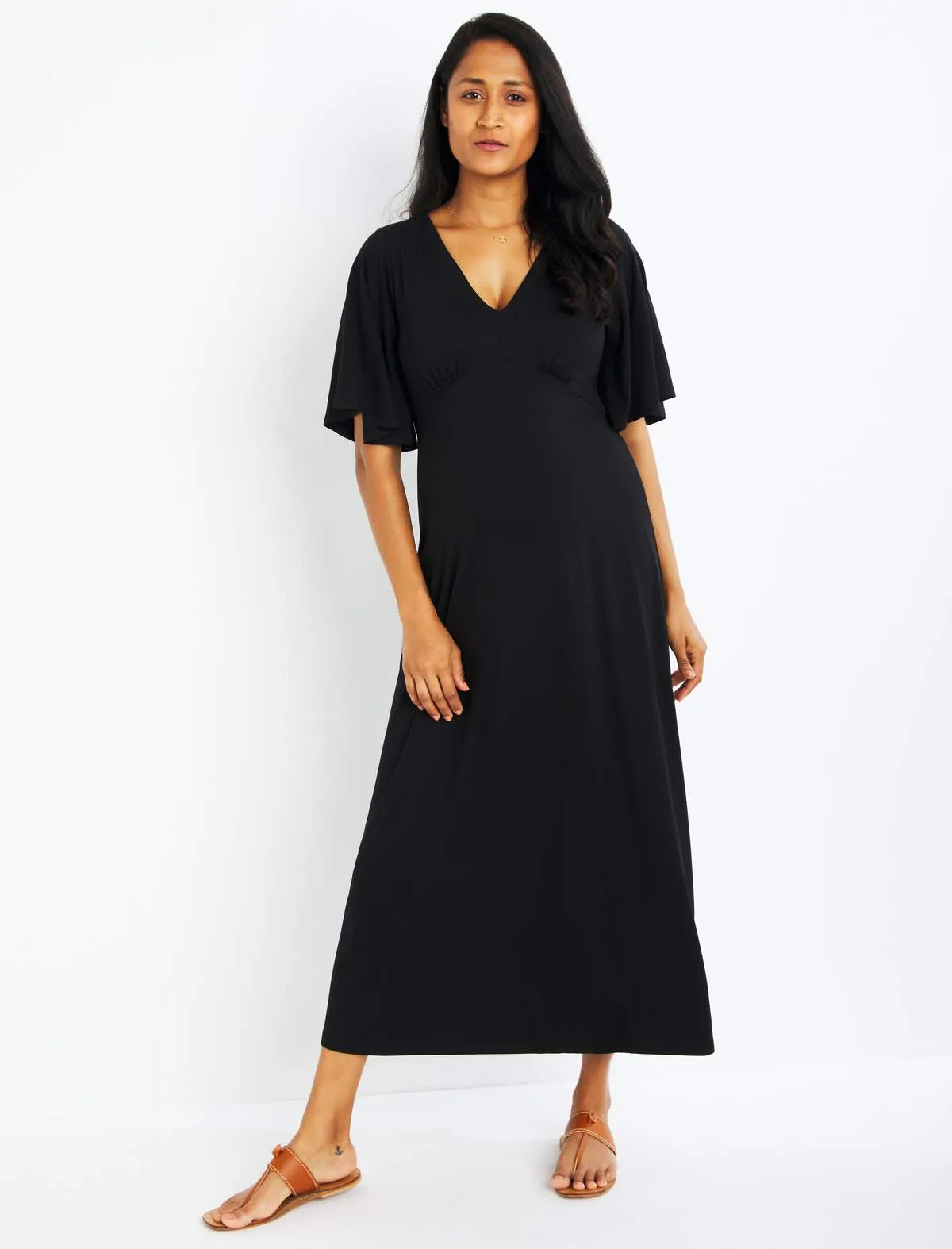 Caftan Maternity Dress in Black