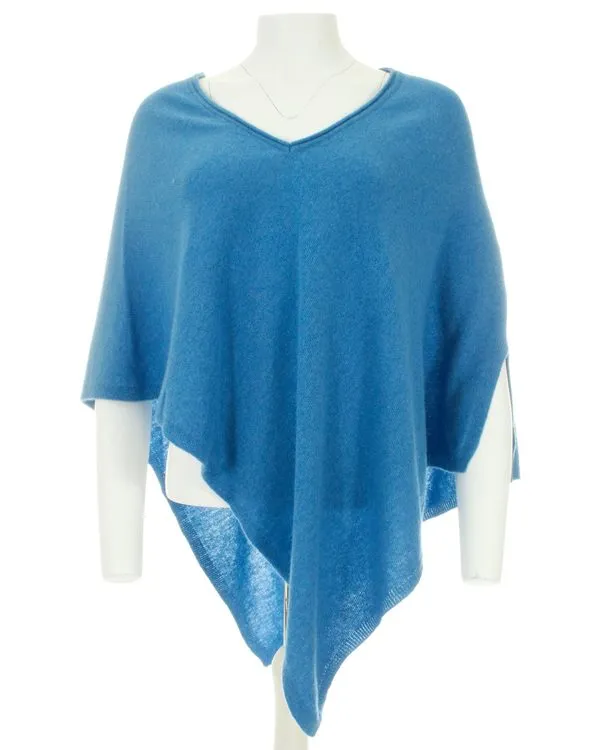 Cashmere Blend V Neck Poncho - Various Colours