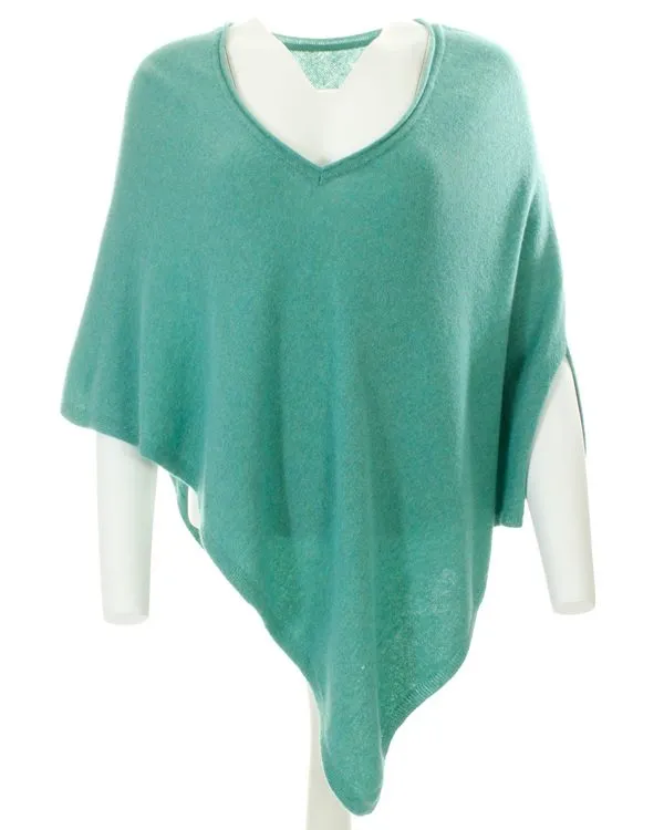 Cashmere Blend V Neck Poncho - Various Colours