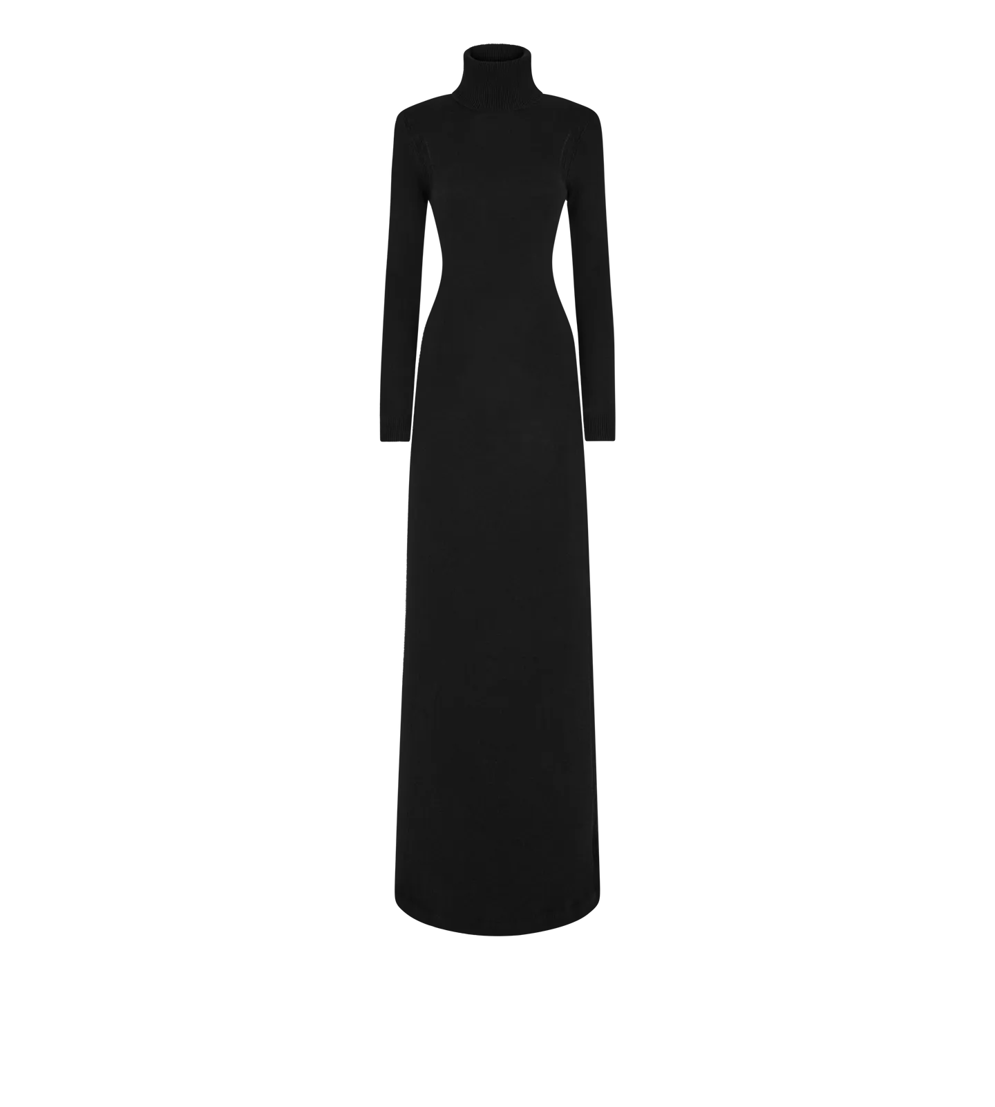 Cashmere Knit Evening Dress With Shoulder Pads