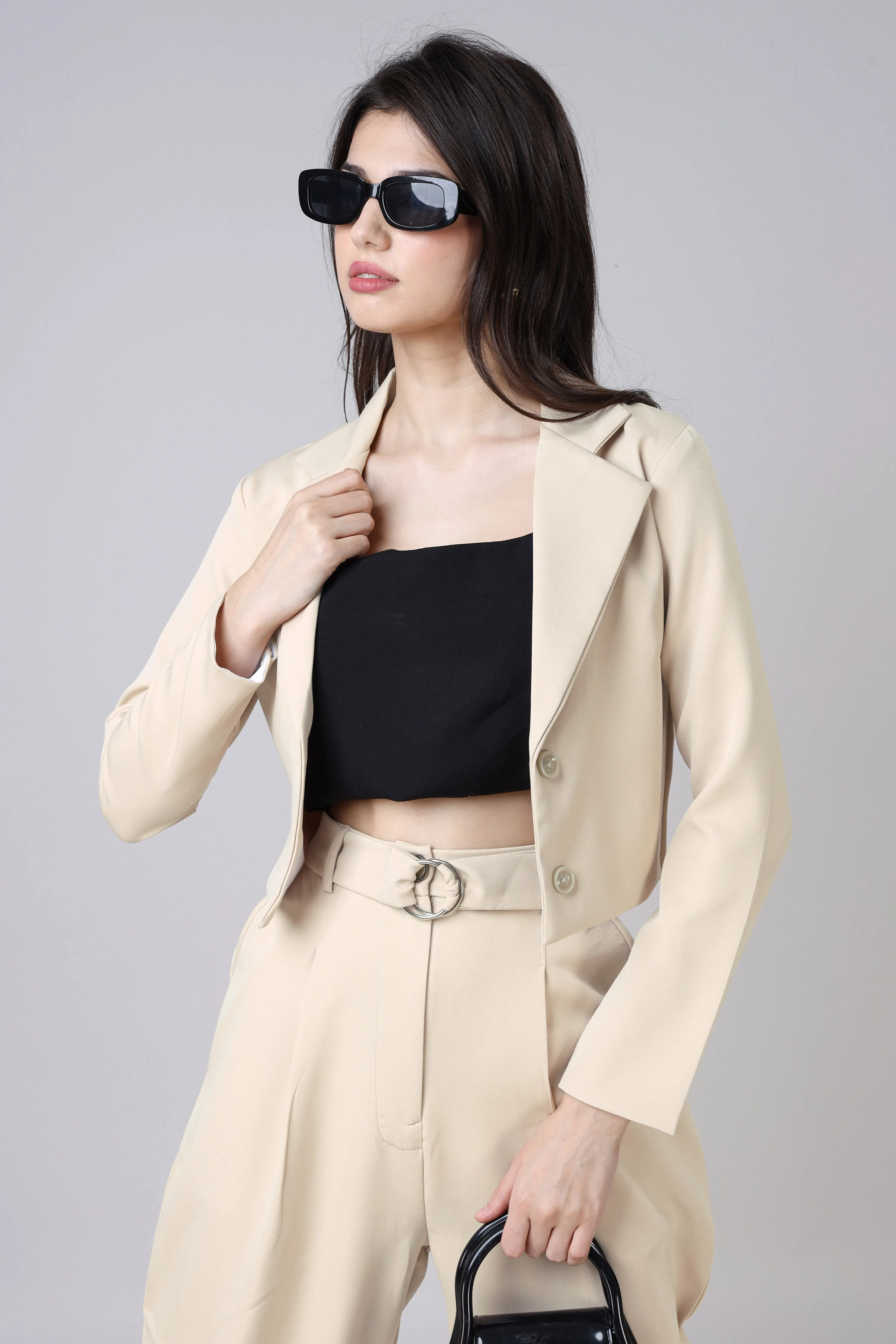 Casual Cropped Luxe Jacket For Women