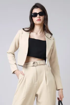 Casual Cropped Luxe Jacket For Women