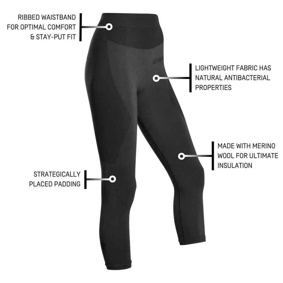 CEP | Ski | Merino 3/4 Base Tights | Women's | Black