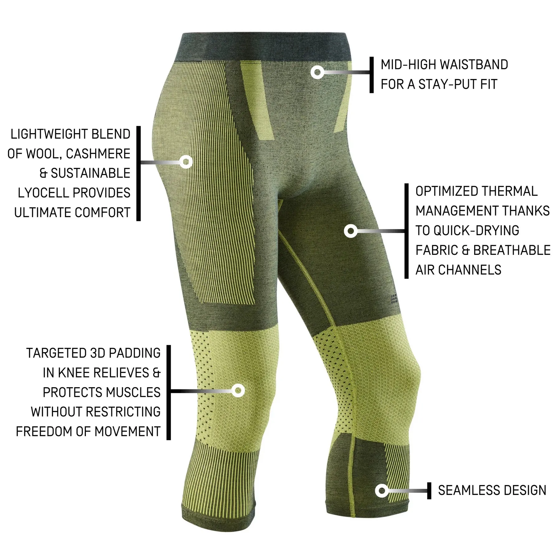 CEP | Ski Touring | 3/4 Base Tights | Men's | Blue