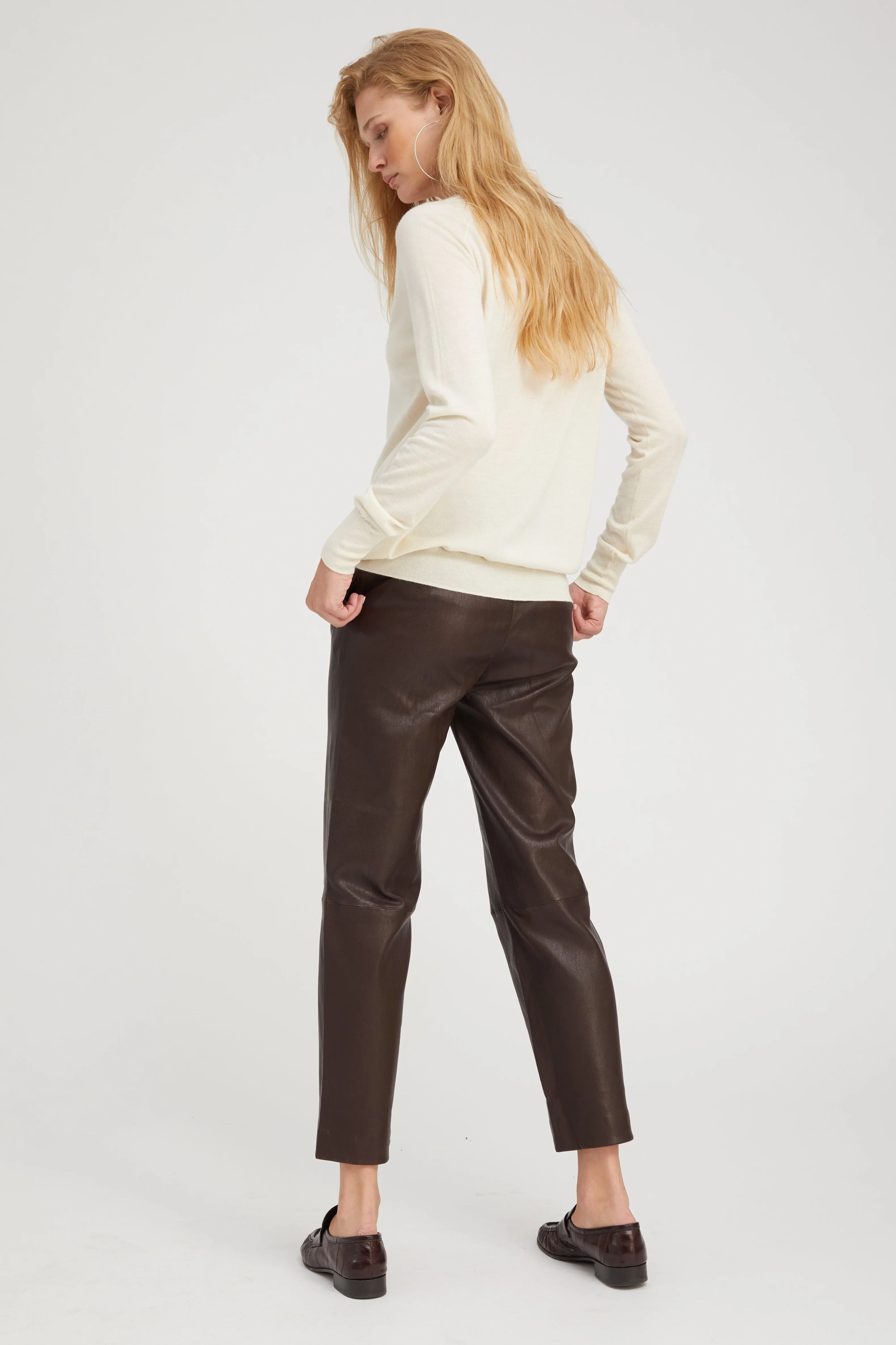 Chalk Cashmere V-Neck Sweater